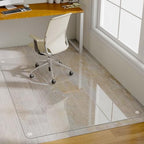 GLSLAND 54"x32" Tempered Glass Chair Mat， Office Chair Mat for Carpet - Image 3
