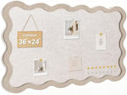Scalloped Felt Bulletin Board 36"x24", Decorative Pin Board for Wall by VABAMNA
