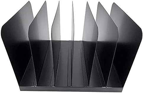 Huron Desktop File Binder Organizer Storage Vertical 6 Slot, Black Commercial Grade Steel - Image 3