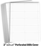 Hamilco Blank Business Cards Card Stock Paper – White Mini Note Index Perforated Cardstock for Printer – Heavy Weight 80 lb 3 1/2 x 2" – 100 Sheets 1000 Cards (Pack of 2) - Image 2