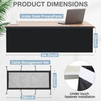 Tegeme 94.5" Under Desk Privacy Panel Self Adhesive Desk Skirt, Black - Image 2