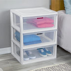 2Pack,3-Drawer Storage Tower, Wide Plastic Organizer with Removable Bins - Image 2