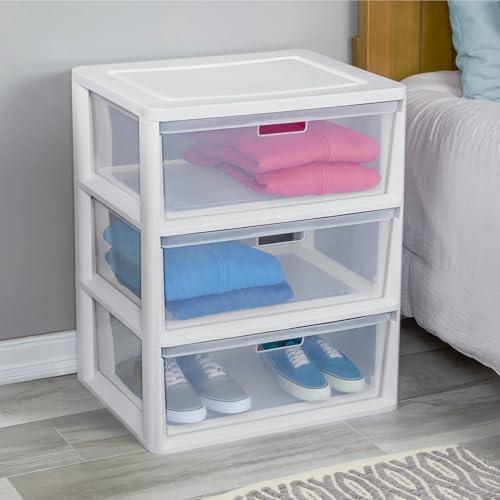 2Pack,3-Drawer Storage Tower, Wide Plastic Organizer with Removable Bins - Image 2
