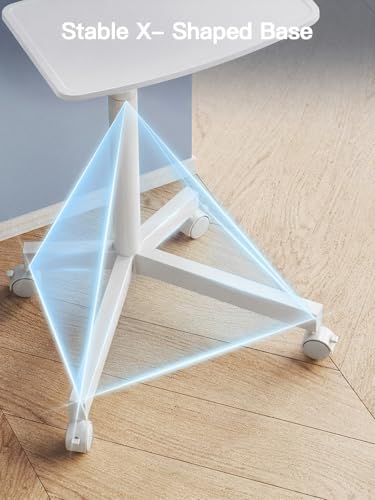 PERLESMITH Rolling White TV Stand for 23–65 Inch TVs up to 99 lbs, Portable TV Stand on Wheels with Height Adjustable Shelf, Outdoor Mobile White TV Cart for Bedroom, Max VESA 400x400mm, PSTVMC04W - Image 5