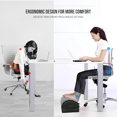 Snailax Foot Rest Under Desk, Heated Footrest with Vibration, Feet Warmer - Image 2