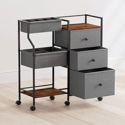 PandaEar Baby Diaper Caddy Organizer and Storage, 3-Tier Rolling Nursery Cart with Drawers & Dividers, Mobile Utility Storage Cart with Wheels for Baby Essentials, Bedroom, Changing Table, Darkgrey - Image 7