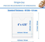 Origin-Joy 35 PCS Self Adhesive Index Card Pockets with Top Open, Clear Plastic Label Holder for Cards of Note, Library and Business, Adhesive Label Pockets & Card Holder (4 x 4.75 inch) - Image 2