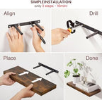 BAYKA Rustic Brown Floating Shelves 15.7in, Set of 4, Wall Mount Wood Shelf - Image 6