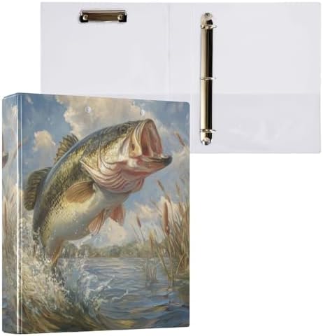 Bass Fish Vintage 3 Ring Binders 1.5 Inch Clear View Three Ring Binders Versatile Binder for Work School Office Supply 1 Pack - Image 3