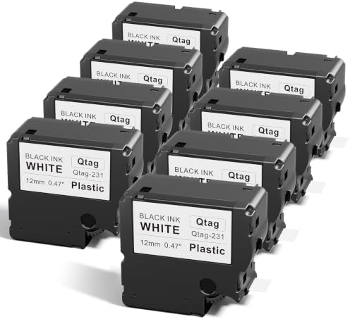 8-Pack Compatible with Brother Btag Label Tape Btag 231 12mm 0.47 White by Labelife