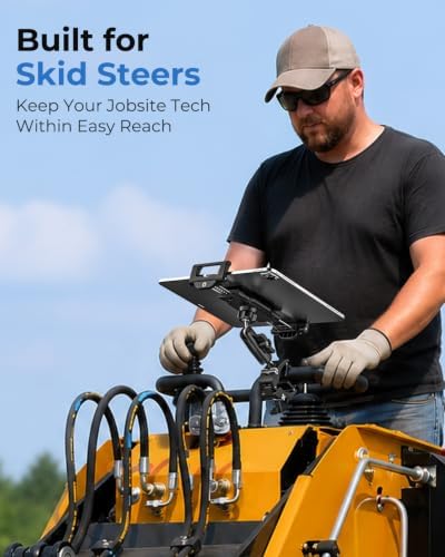 Metal Skid Steer Tablet Mount, Heavy Duty Handlebar Tablet Holder - Image 7