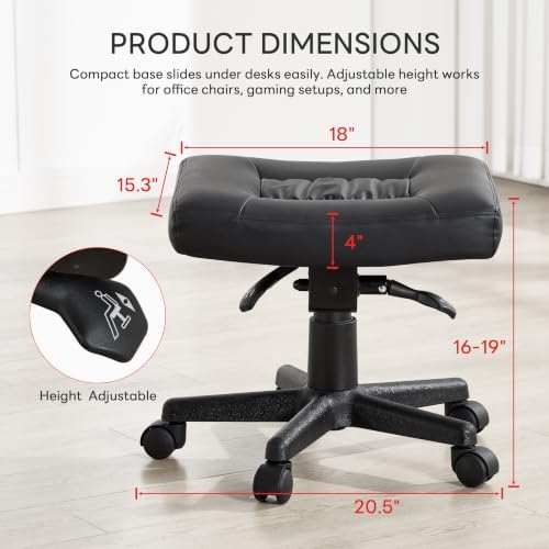 Adjustable Height and Tilt Adjustable Rolling Footrest Stool with Wheels - Image 2