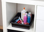 Storex Letter Size Flat Storage Tray – Organizer Bin for Classroom, Office and Home, Black, 5-Pack (62516U05C), 10 x 13 x 3 Inches - Image 4