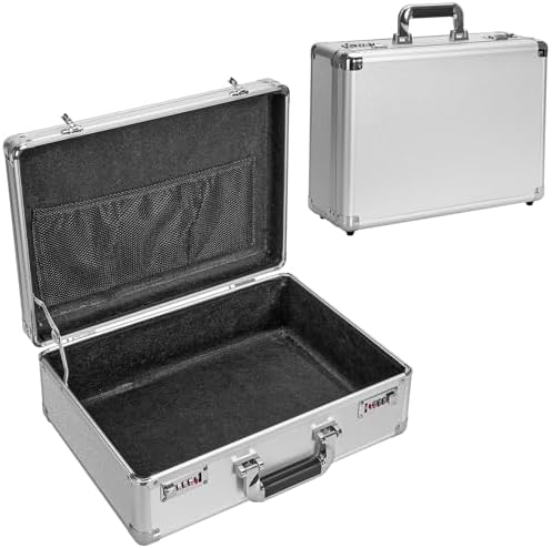 LOCKCURX File Organizer Storage Box, 16.9 x 12.2 x 6.3 Inch Metal Briefcase by LOCKCURX