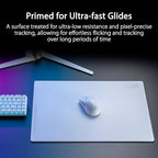 ASUS ROG Moonstone Ace L Glass Gaming Mouse Pad – 19.7” x 15.7”, Ultra-Smooth Matte Tempered Glass for Quiet Ultrafast Glides, Impact/Scratch Resistant, Easy to Clean, Anti-Slip Silicone Base - White - Image 4