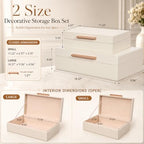 Decorative Storage Boxes with Lids, 2 Pack, PU Leather Organizer Bins - Image 6