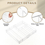 Briwooody Clear Acrylic Drawer Organizer Expandable,7 Compartments,Large - Image 3