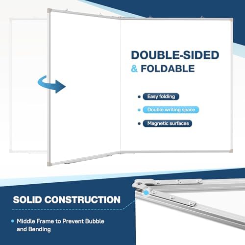 Double-Sided White Board Dry Erase Magnetic Whiteboard Wall 60x40 Foldable - Image 3
