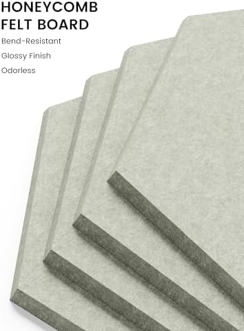 Fluxynara 12-Pack Hexagon Felt Bulletin Board Tiles, Sage - Image 3