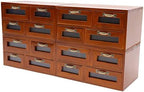 4 Pack 16 Drawers Vintage Wooden Desk Drawer Organizer Tabletop Chest for Home Office by juckeyroot
