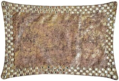 The HomeCentric Pack of 2 Decorative Oblong Pillow Cover Gold, 12"x16" Velvet Gold Foil Textured, Crystal Embroidery Cushion Covers for Sofa, Couch, Bed & Patio, Abstarct Modern- Crystal Antique by TheHomeCentric