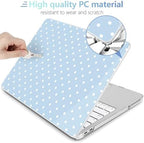 MEEgoodo 4-in-1 Printed Case for MacBook Neo 13 inch 2026 Release Model A3404,Laptop Hard Shell Cases with Keyboard Skin & Screen Protector & Webcam Covers,Blue & White Polka Dots - Image 3