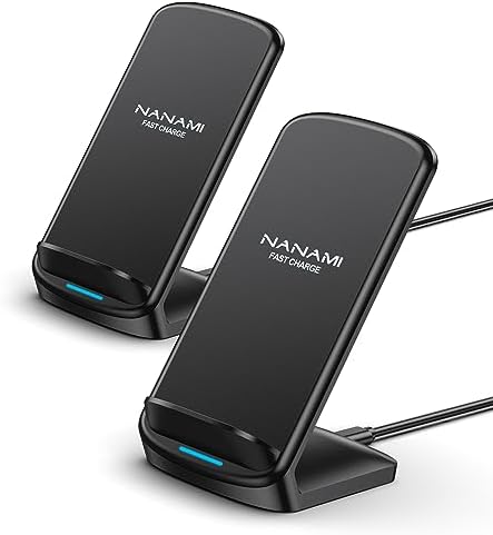 NANAMI Wireless Charger 2 Pack, 10W Nightstand Fast Cordless Charging Stand by NANAMI
