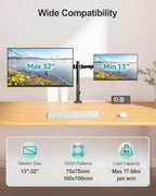 MOUNT PRO Dual Monitor Mount Fits 13-32" Screens, Up to 17.6lbs Per Arm - Image 2