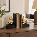 Heavy Duty Book Ends for Shelves, Thinker Bookends Set of 2 Decorative Book Ends for Heavy Books, Modern Unique Shelf Decor for Home Office Living Room Desk - Image 4