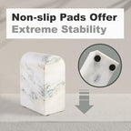 Koville Natural Marble Bookends for Shelves, 13LBS Ultra Heavy Duty Marble Book Holders Organizer, Non-Slip Book Ends, Apartment Decor for Movies/CDs/Video Games - Image 7