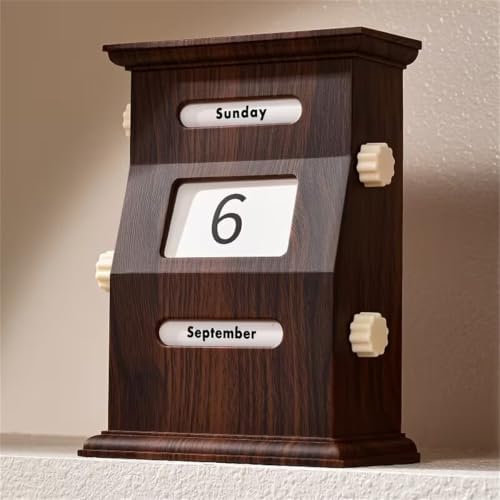 Rotatable Perpetual Desktop Calendar, Permanent Calendar, Office Desk Decor, Business Table Accessory, Rotating Design (Black And White) - Image 3