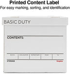 Staples Corrugated File Box, Lift-Off Lid, Letter/Legal, White/Black, 10/Pk - Image 5