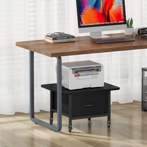 Snughome Rolling Printer Stand, 23.6" Extra Large Printer Table with Drawer - Image 3