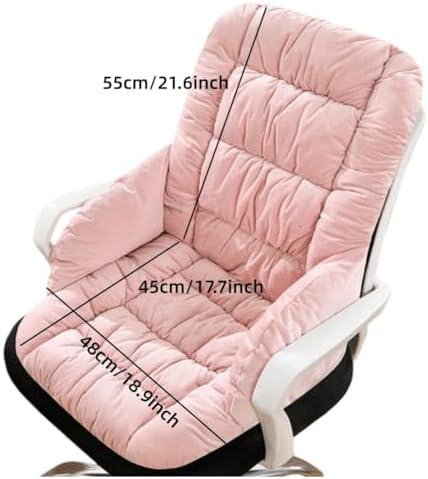 Desk Chair Cushion with High Back Support Office Chair Pad with Non-Slip Bottom Soft Cute Pink Seat Cushion for Office Car Gamer Home Kitchen - Image 2