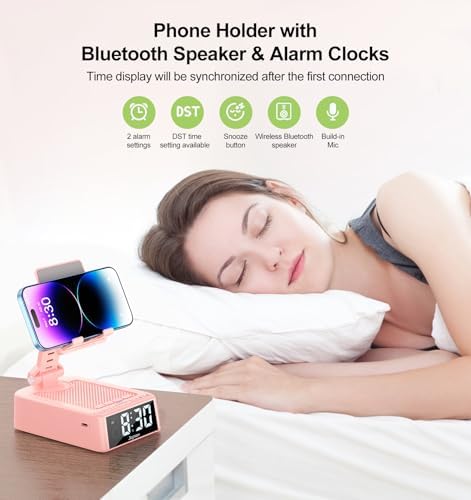 Gifts for Women Girls, Phone Stand with Bluetooth Speaker 360°Rotable Angle - Image 3