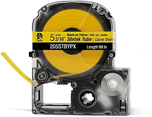 LABELWORKS Epson 205STBYPX Heat Shrink Tube - Black on Yellow - 5mm - Image 5