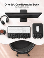 Vaydeer Keyboard Riser and Mouse Pad with Wrist Rest Set, Coaster Included - Image 3