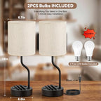 Fenmzee 18" Bedside Lamps for Bedroom Set of 2 - Table Lamp for Nightstand - Image 6