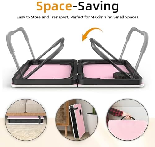 BUYIFY 23.4" Foldable Lap Desk Bed Table with Cup Holder Portable Tray - Image 5