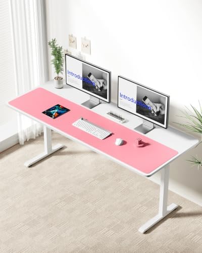 YSAGi Leather Desk Pad Protector, Office Desk Mat, Large Mouse Pad, Non-Slip PU Leather Desk Blotter, Laptop Desk Pad, Waterproof Desk Writing Pad for Office and Home (Pink,55" x 17.2") - Image 4