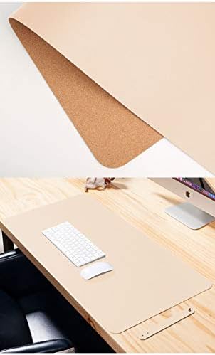 Ruby Lil Natural Cork & Leather Office Desk Mat, Dual Use Desk Matt for Desktop,Ultra Thin Waterproof PU Leather Mouse Pad,Working for Home Accessories,Beige,35"x 18" - Image 2