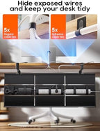 39" No Drill Under Desk Cable Management Tray (Black) - Image 5