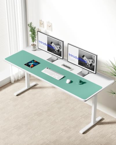 YSAGi Leather Desk Pad Protector, Office Desk Mat, Large Mouse Pad, Non-Slip PU Leather Desk Blotter, Laptop Desk Pad, Waterproof Desk Writing Pad for Office and Home (Green-Blue,55" x 17.2") - Image 4