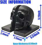 Heavy Duty Resin Skull Bookends, Gothic Shelf Desk Decor (Black) - Image 3