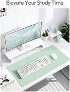 YSAGi Leather Desk Protector, Office Mat, Large Mouse Mat, Non-Slip PU Leather Blotter, Laptop Desk Mat, Waterproof Writing Pad for Office and Home(Pale Green, 63" x 24") - Image 6
