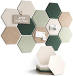 Fluxynara 12-Pack Hexagon Felt Bulletin Board Tiles, Nordic Moss-1 by FLUXYNARA
