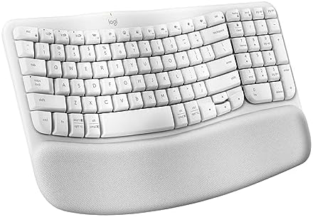 Logitech Wave Keys Ergonomic Wireless Keyboard with Palm Rest - Off White by Unknown
