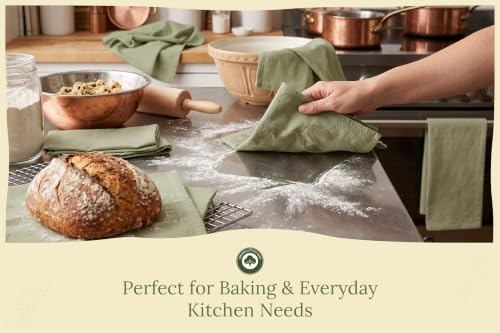 Organic Cotton Bulk Sage Green Flour Sack Kitchen Towels - 50 Pack, 100% Cotton, Lint-Free, Quick-Drying and Lightweight Kitchen Towels for Baking, Cleaning and Dish Drying (Sage Green) - Image 4