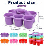 6 Pack Classroom Caddy With Handle for School Supplies, Rainbow - Image 2
