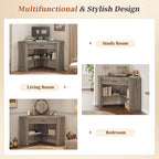 SEDETA Farmhouse Corner Desk for Small Space, White Small Computer Desk - Image 5